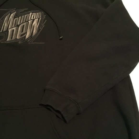 VTG Mountain Dew + XBOX 360 Black Green Embroidered Sweatshirt Hoodie Size XXL - Picture 4 of 8